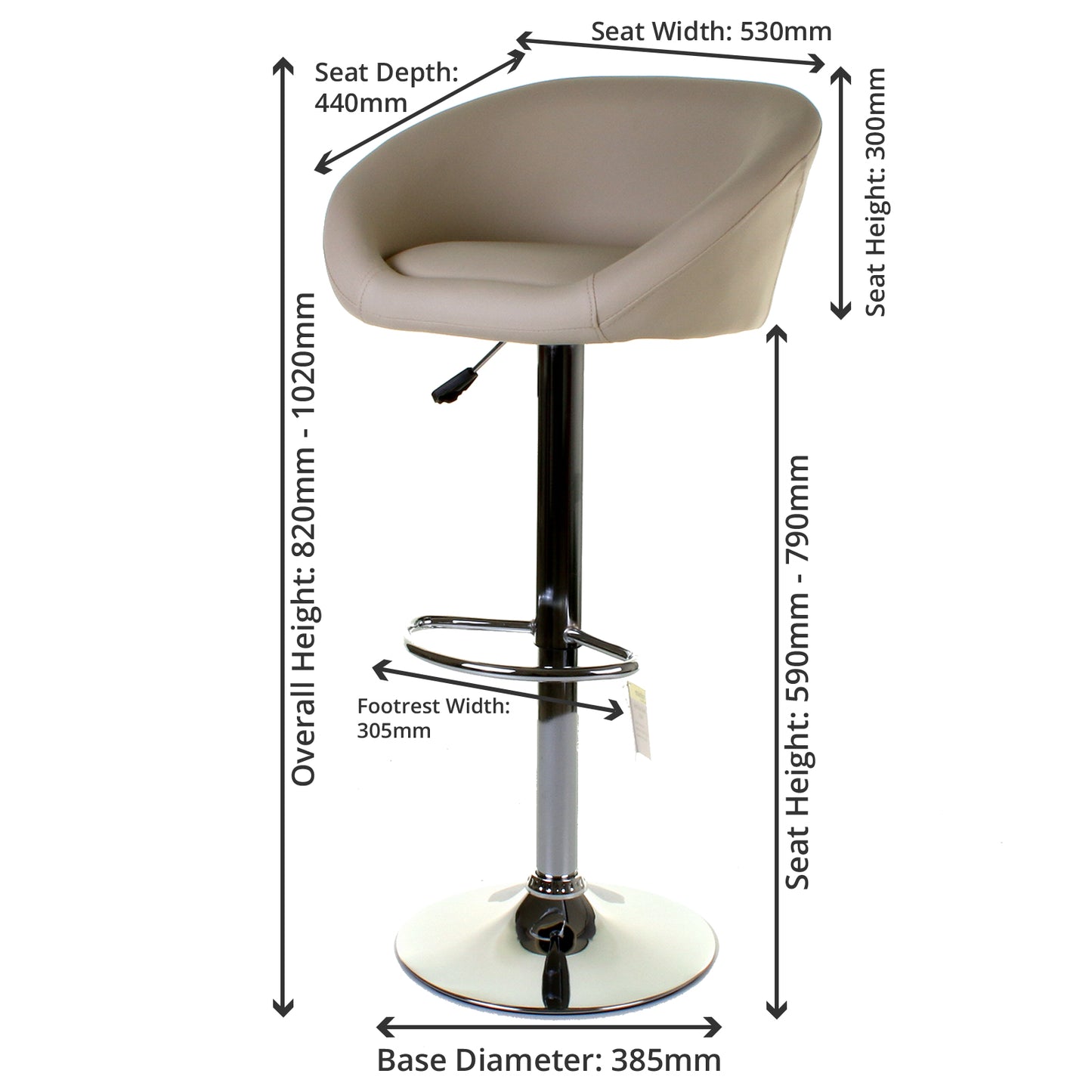 Asti Bar Stool - Cream - Set of 2