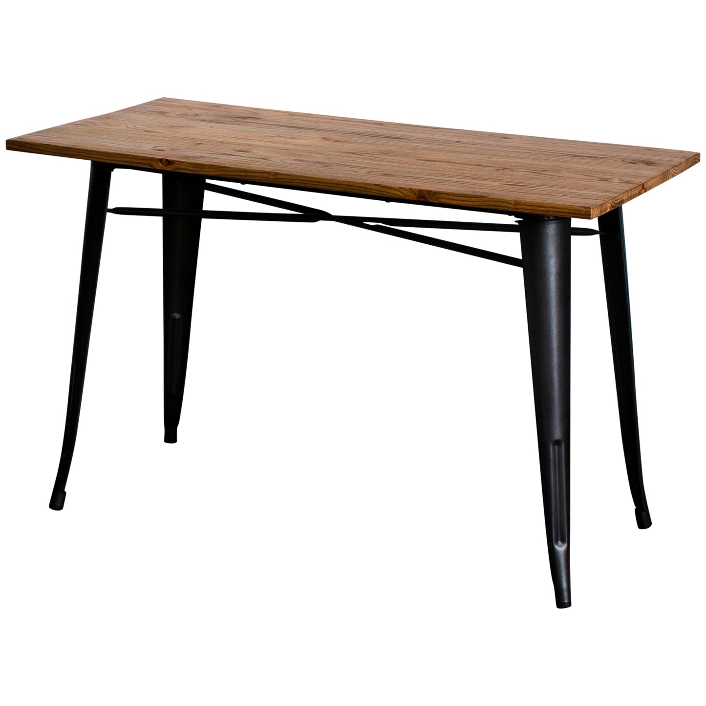 5PC Prato Table & 4 Florence Chairs Set - Onyx Matt Black