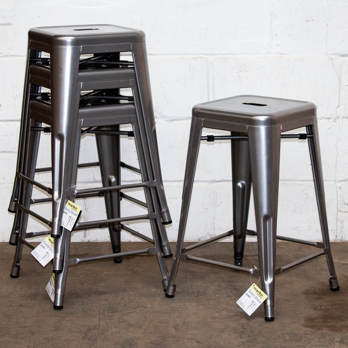 Terni Bar Stool - Silver