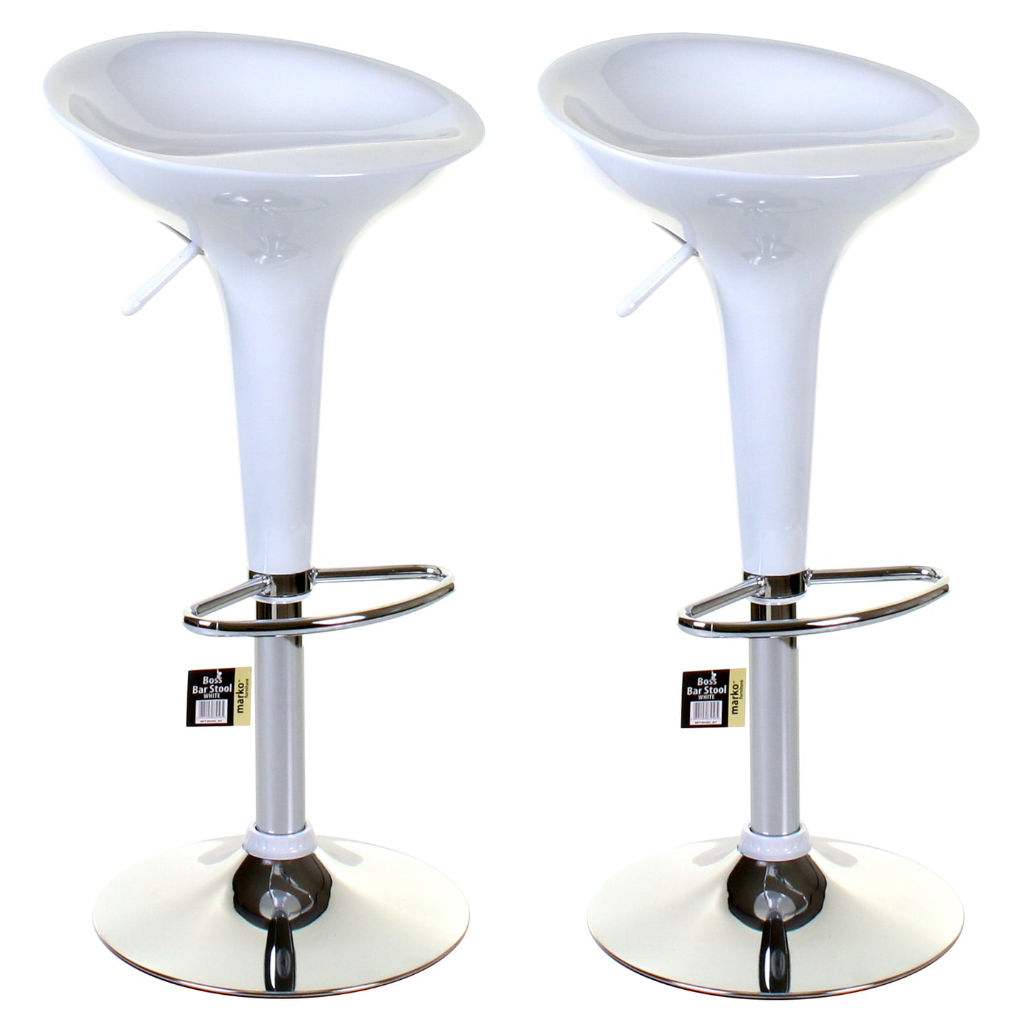 Boss Bar Stool - White - Set of 2