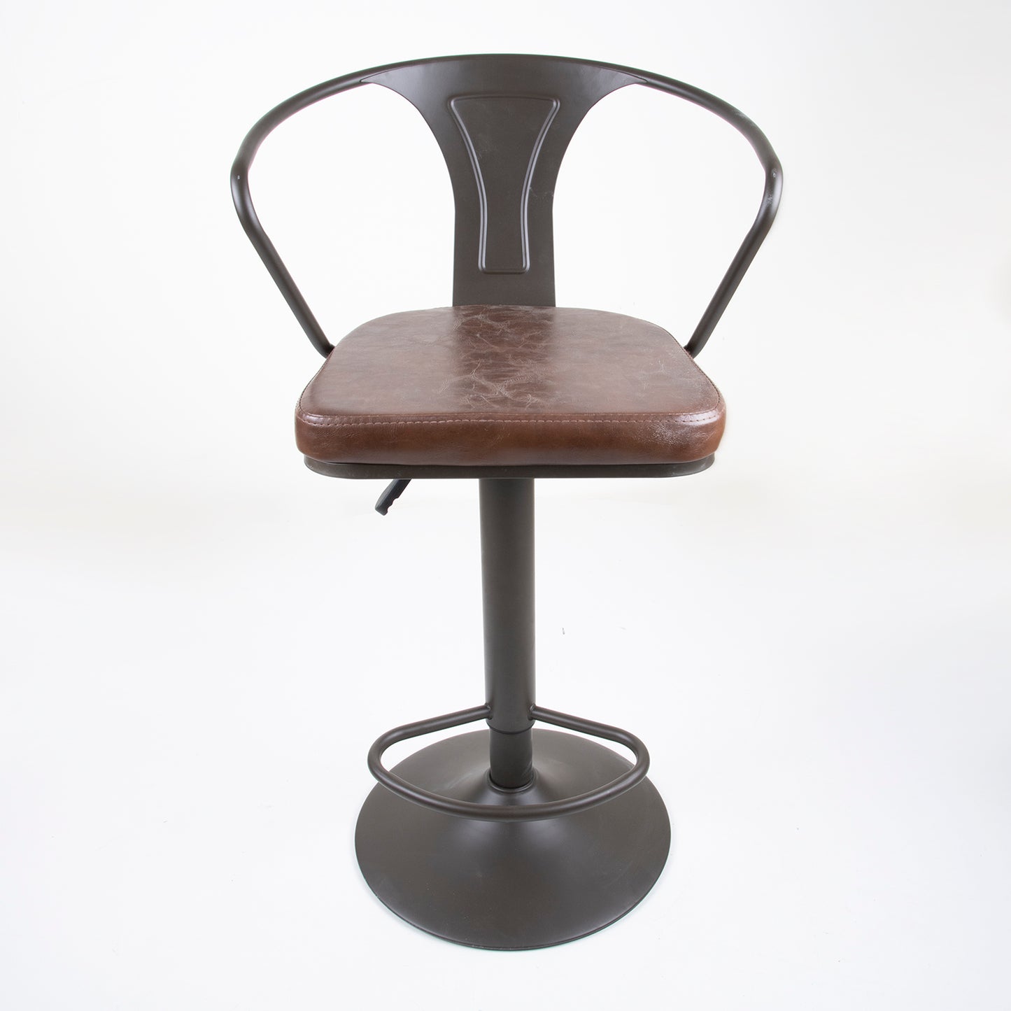 Set of 2 Adjustable Bar Stool - Gunmetal