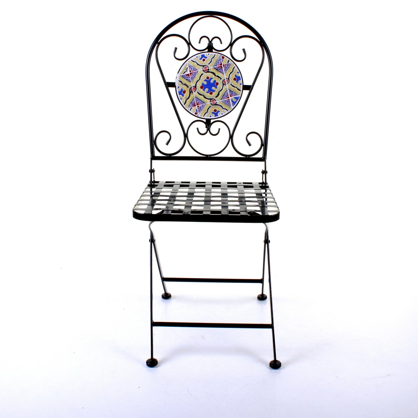 Set of 2 Mosaic Stone Topped Bistro Chairs - Zaragoza