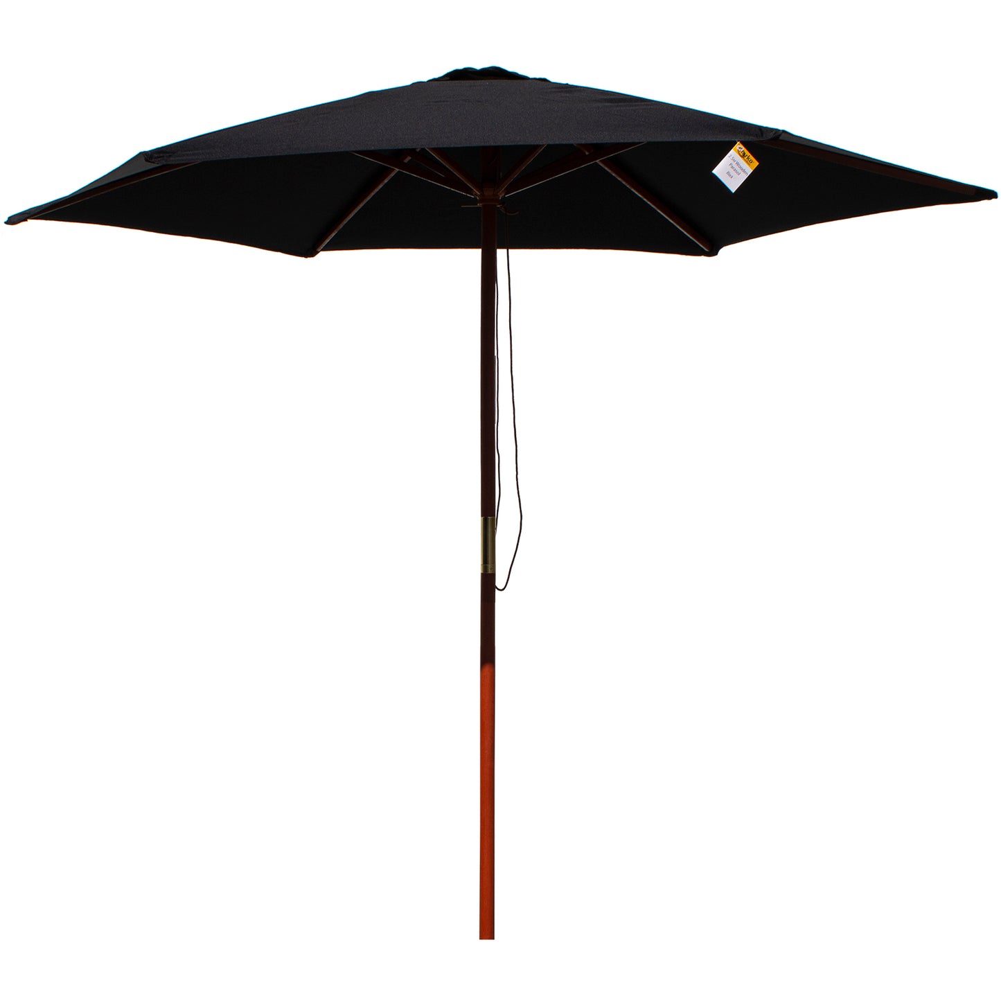 2.5M Wooden Garden Parasol - Black