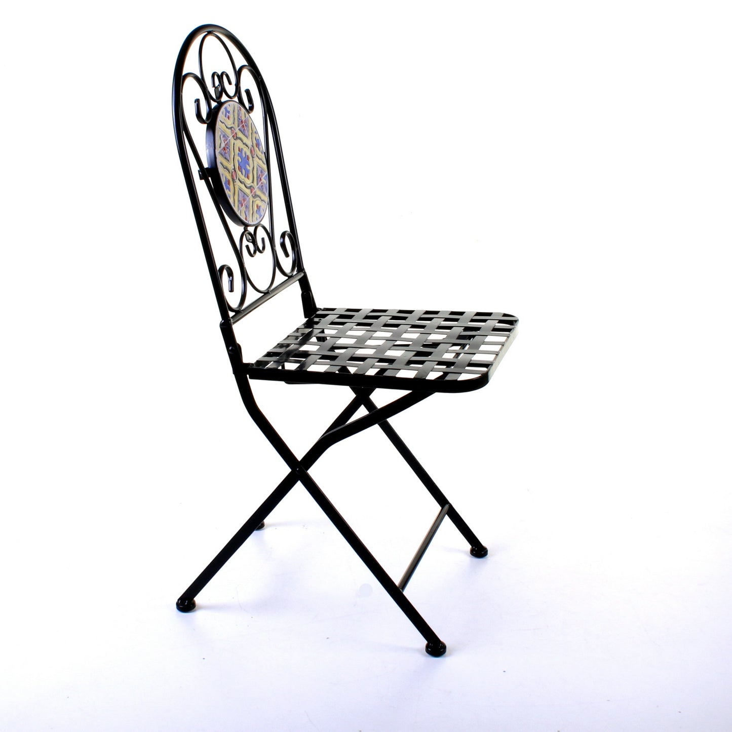 Set of 2 Mosaic Stone Topped Bistro Chairs - Zaragoza
