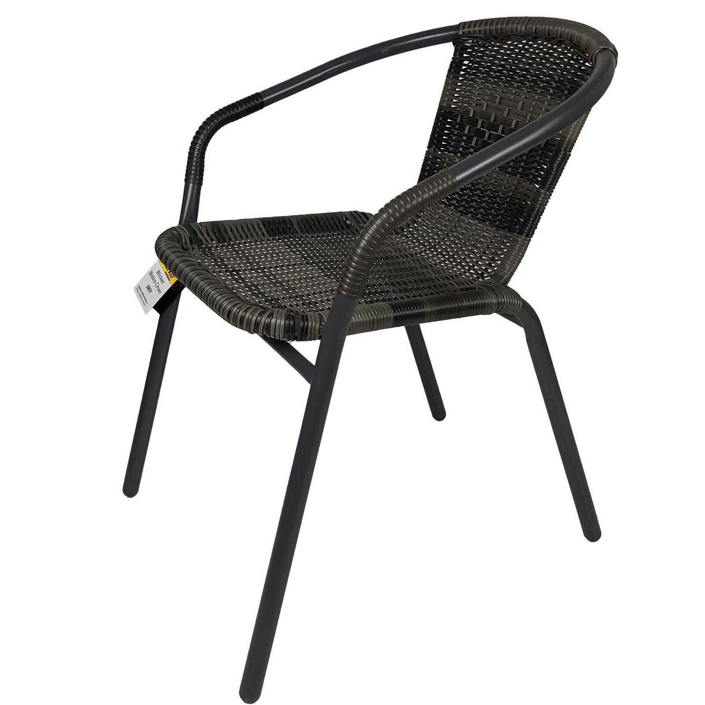 Wicker Grey Patterned Bistro Chair