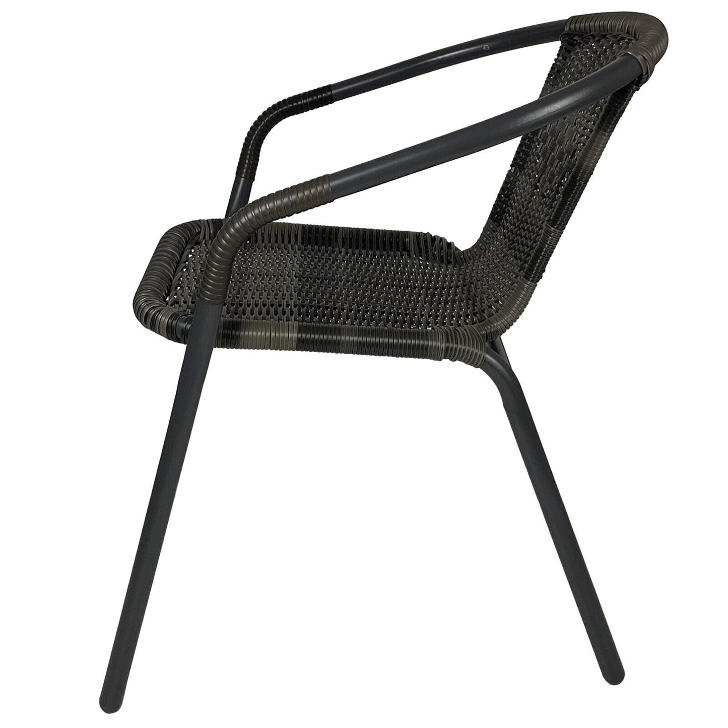 Wicker Grey Patterned Bistro Chair