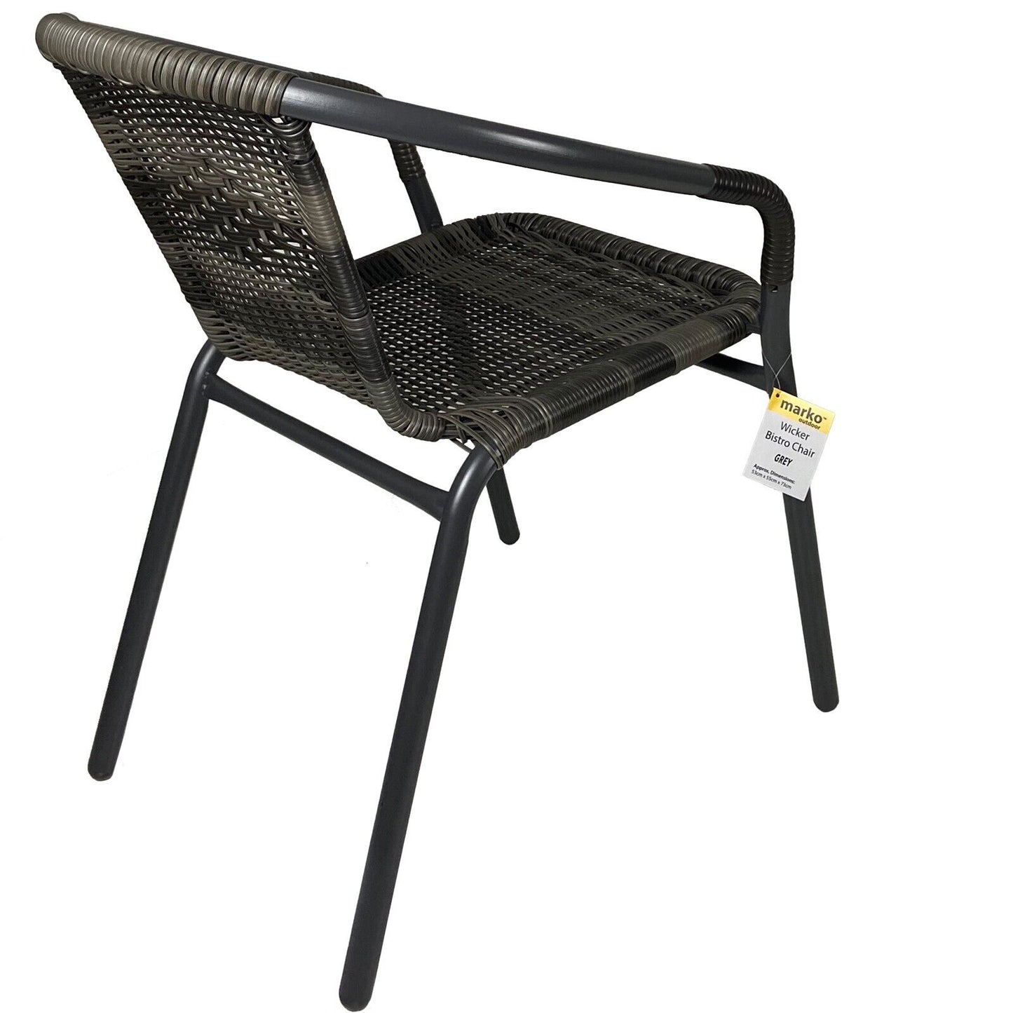 Wicker Grey Patterned Bistro Chair