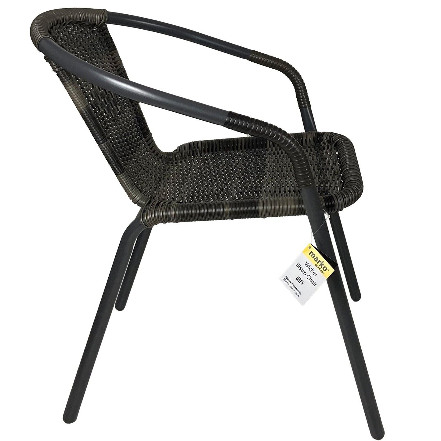 Wicker Grey Patterned Bistro Chair