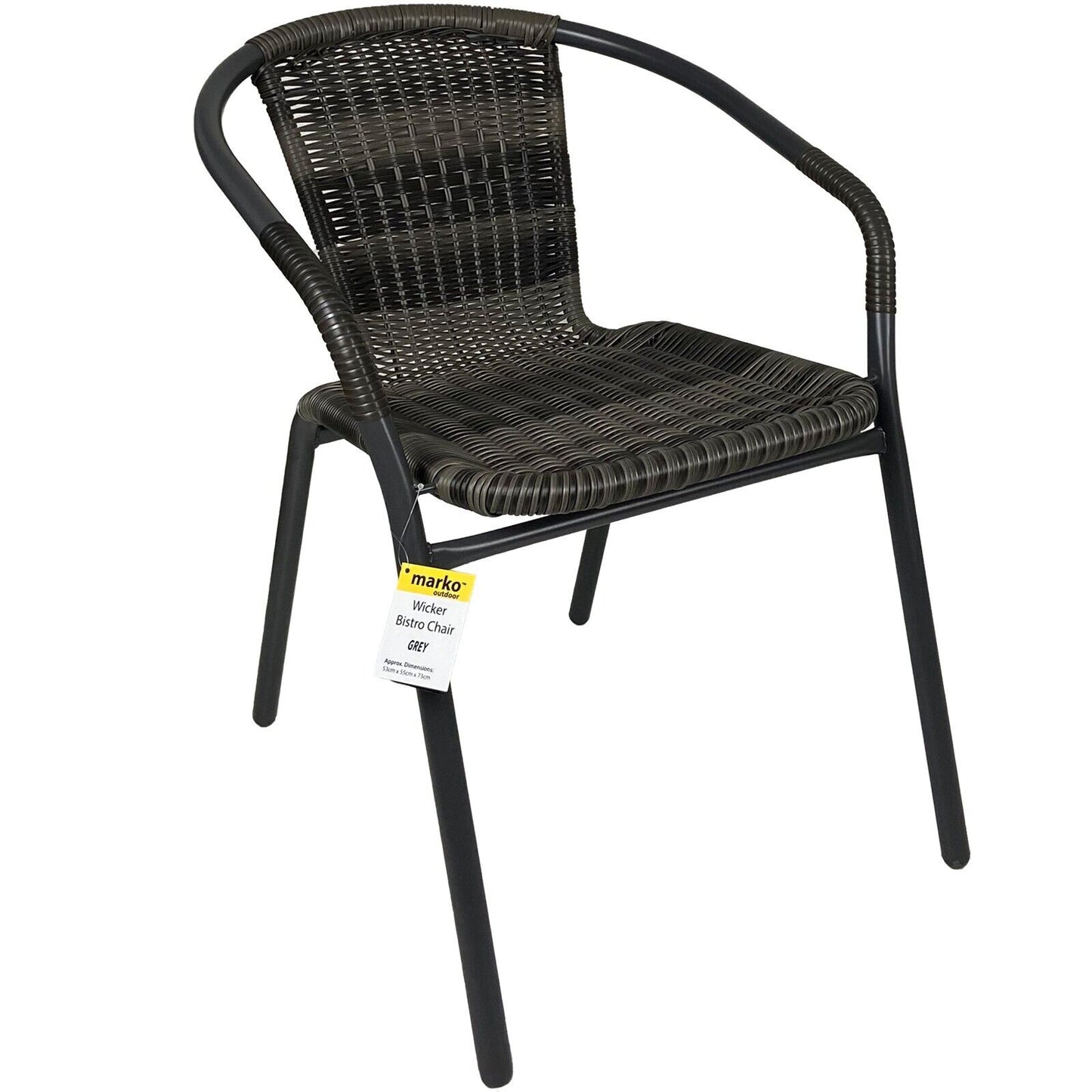 Wicker Grey Patterned Bistro Chair