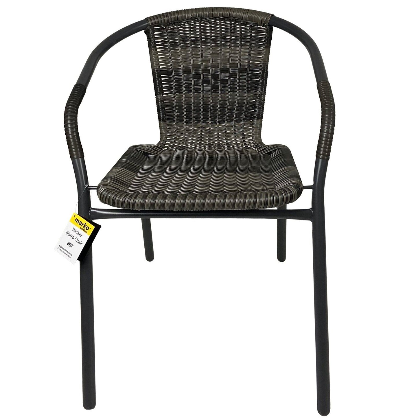 Wicker Grey Patterned Bistro Chair