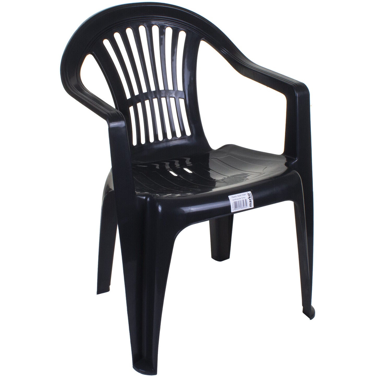 Set of 6 Plastic Chairs - Grey