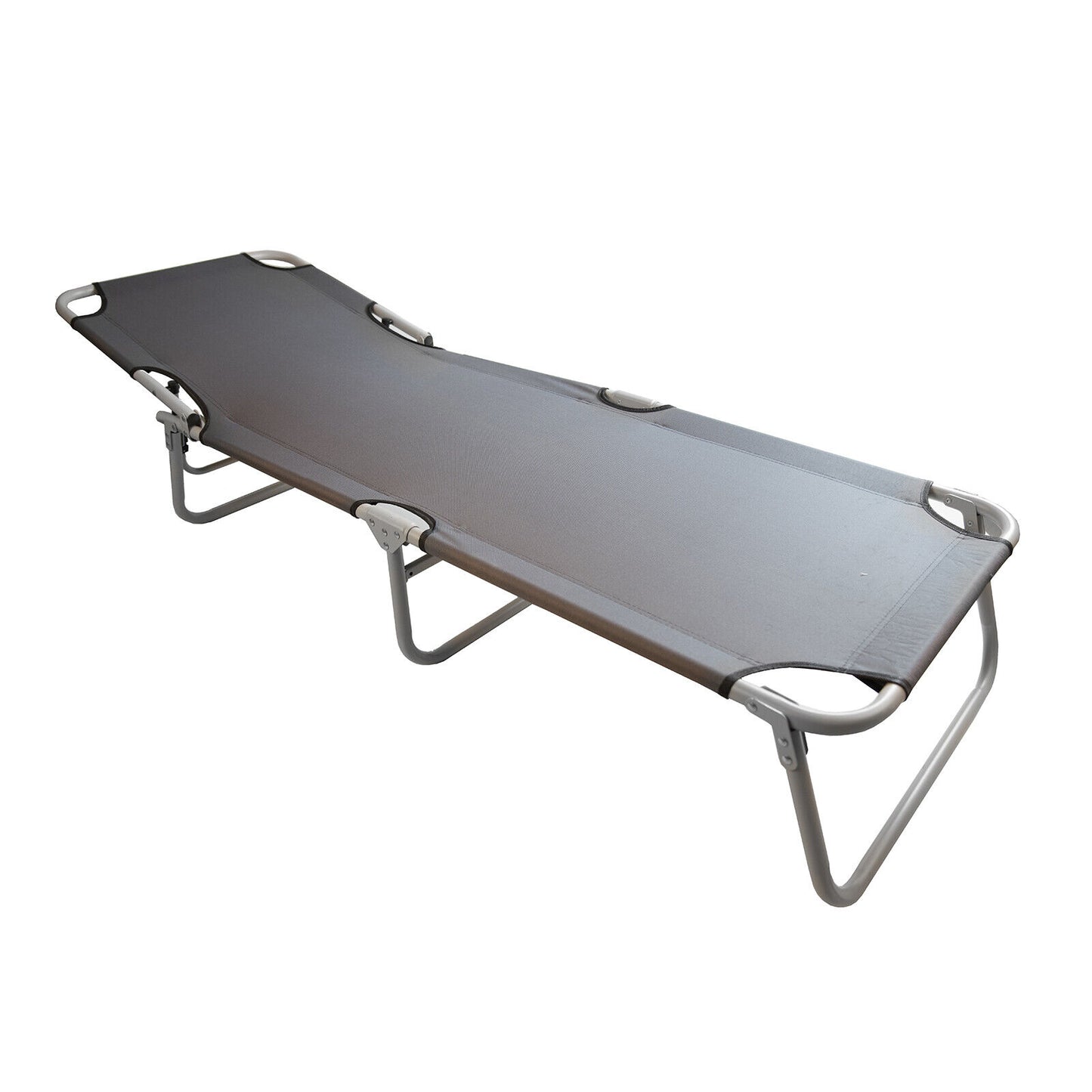 Flat Folding Sun Lounger - Grey