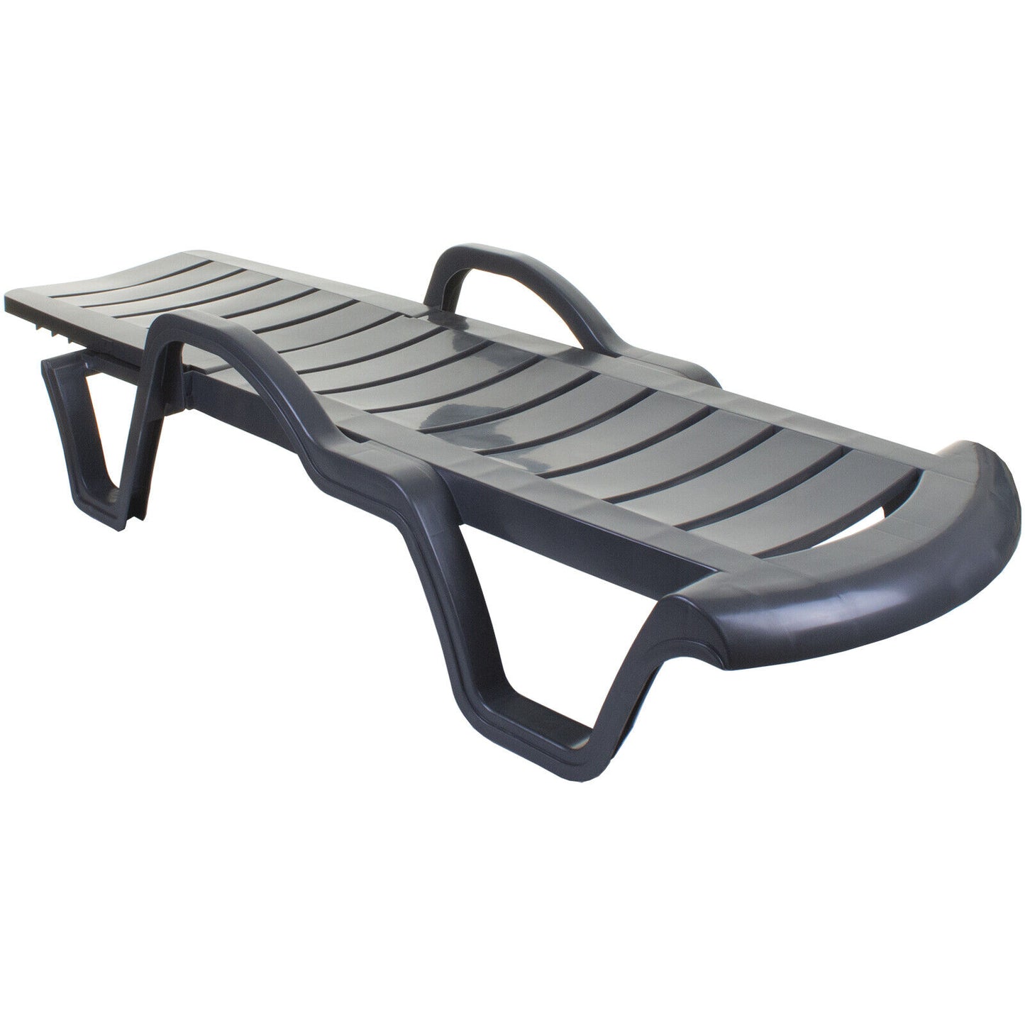 Plastic Lara Sun Lounger with Arms - Anthracite Grey