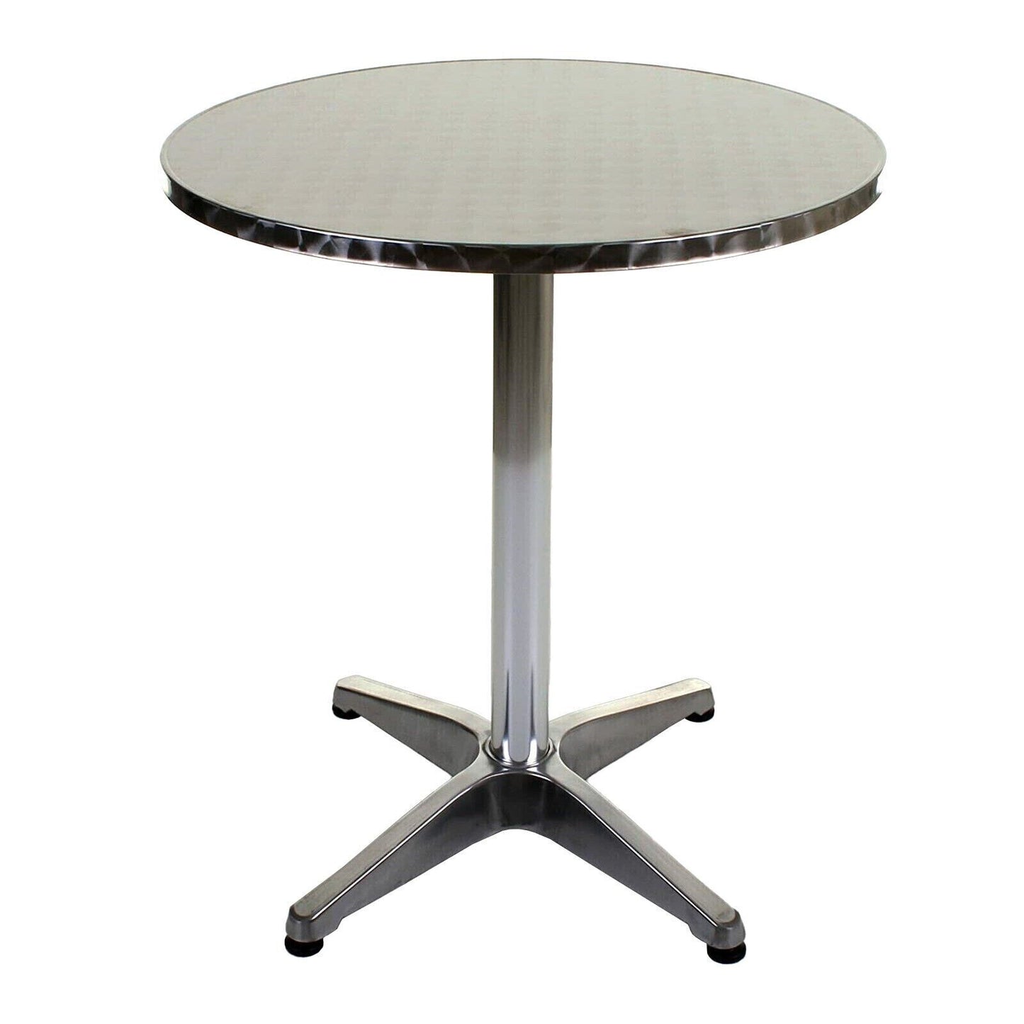 3PC Chrome Black Wicker Chair with Aluminium Chrome 60cm Round Table
