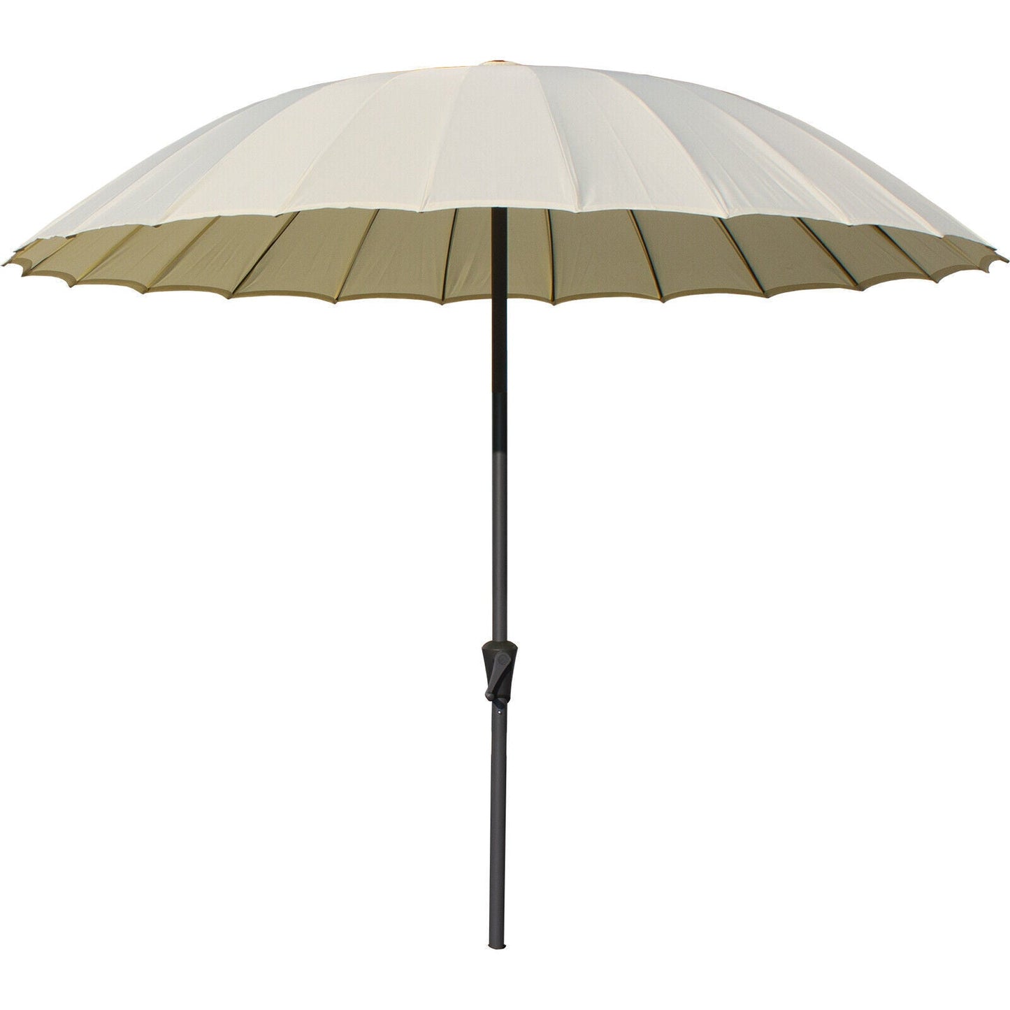 Copy of 9PC Rectangular White Frame Black Glass Table, Cream Chair & Parasol Furniture Set