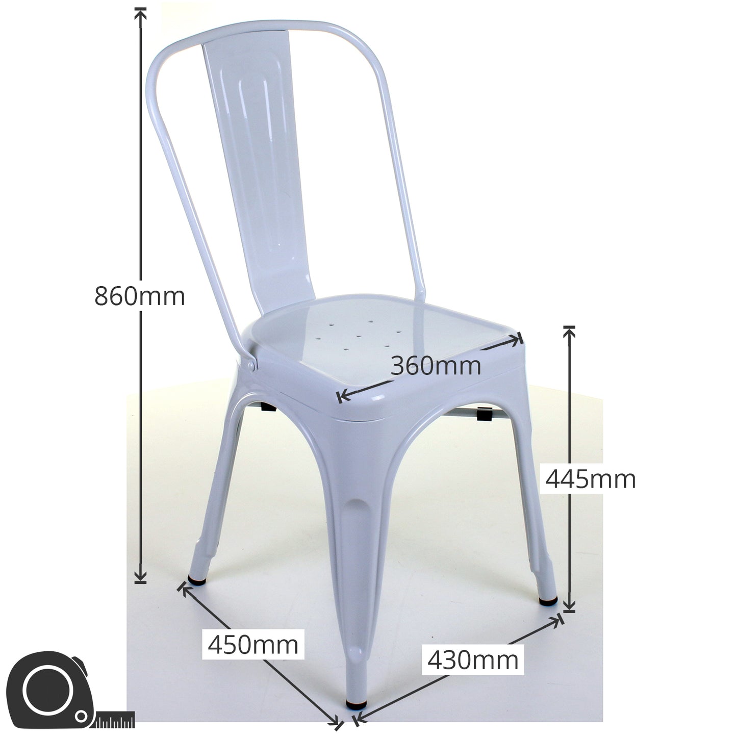 5PC Enna Table Forli & Siena Chairs Set - White