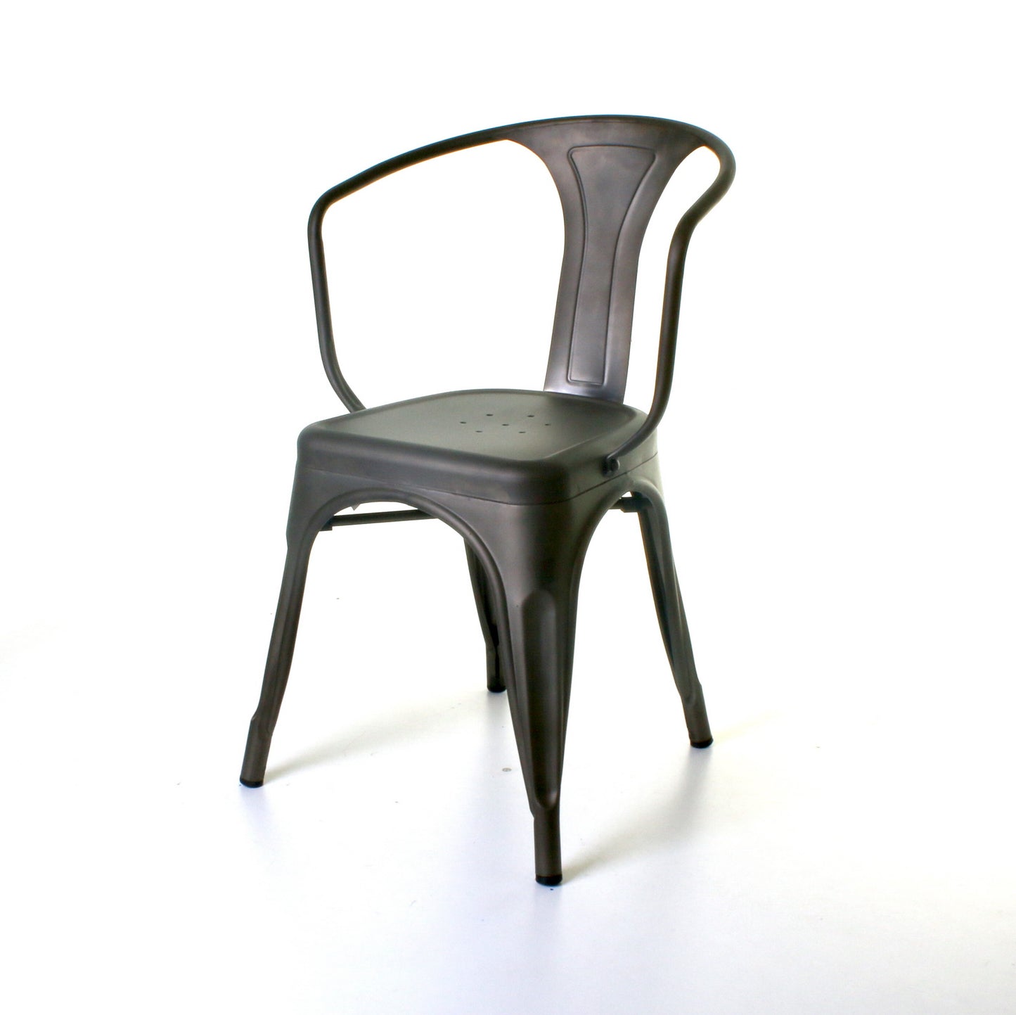 3PC Enna Table & Forli Chair Set - Gun Metal Grey