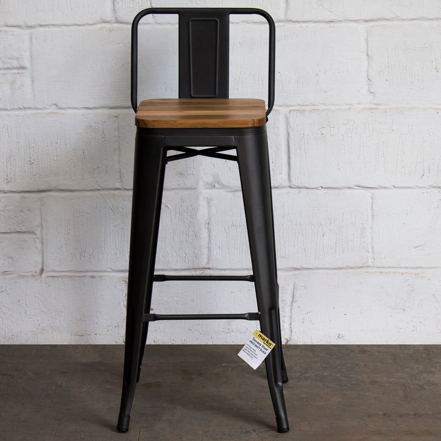 3PC Lodi Table & Tuscany Bar Stool Set - Onyx Matt Black