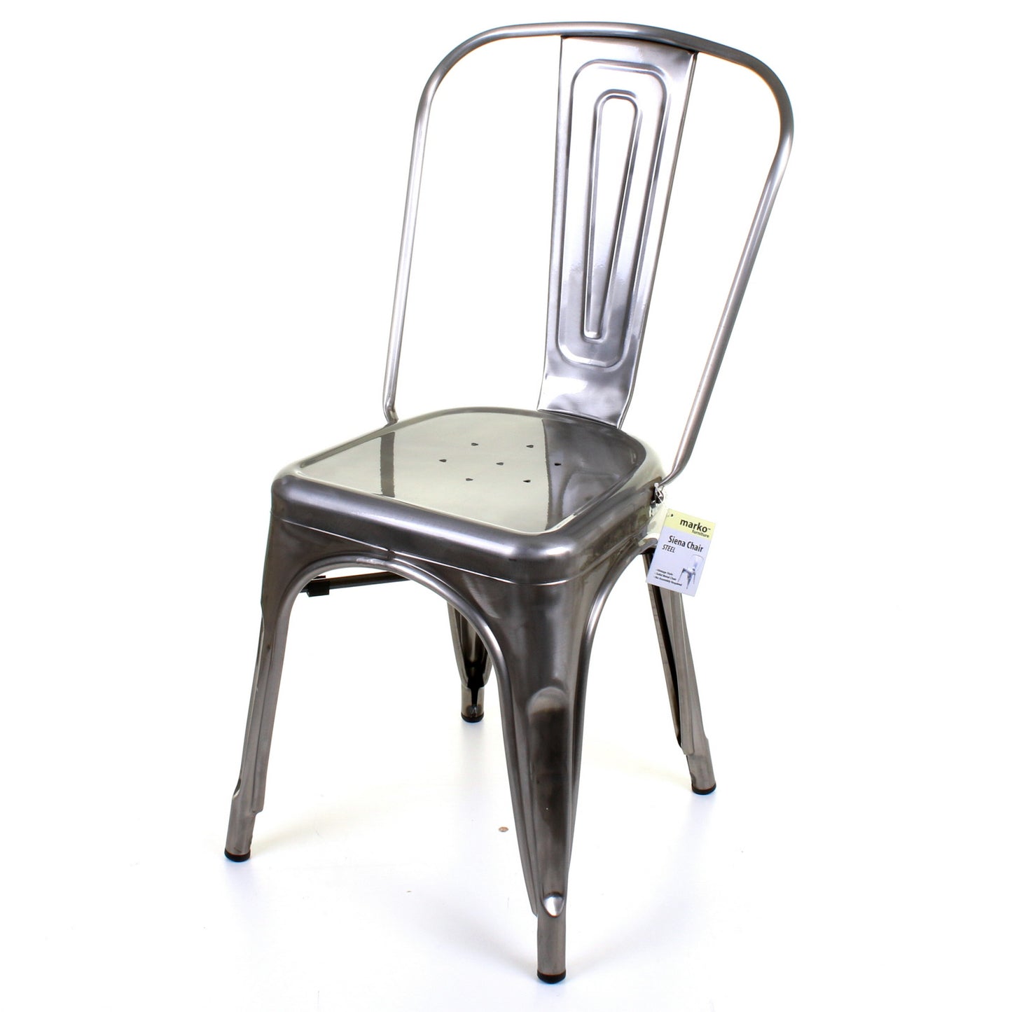3PC Enna Table & Siena Chair Set - Steel