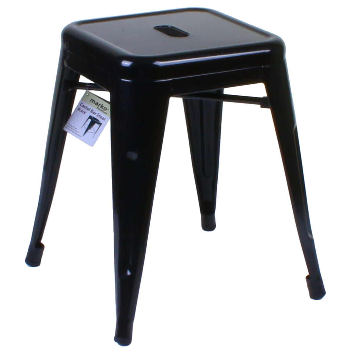 7PC Prato Table, 2 Siena Chairs & 4 Castel Stools Set - Black