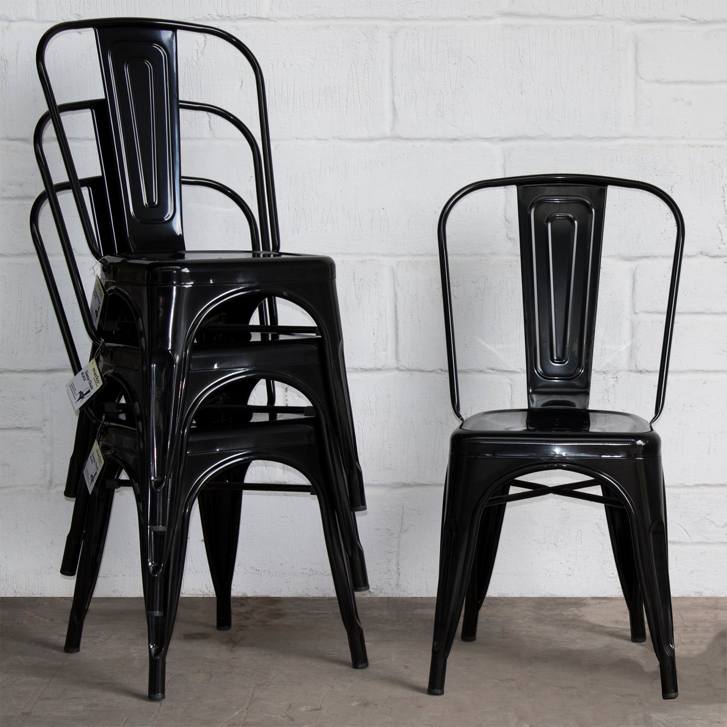 9PC Taranto Table, 2 Forli & 6 Siena Chairs Set - Black