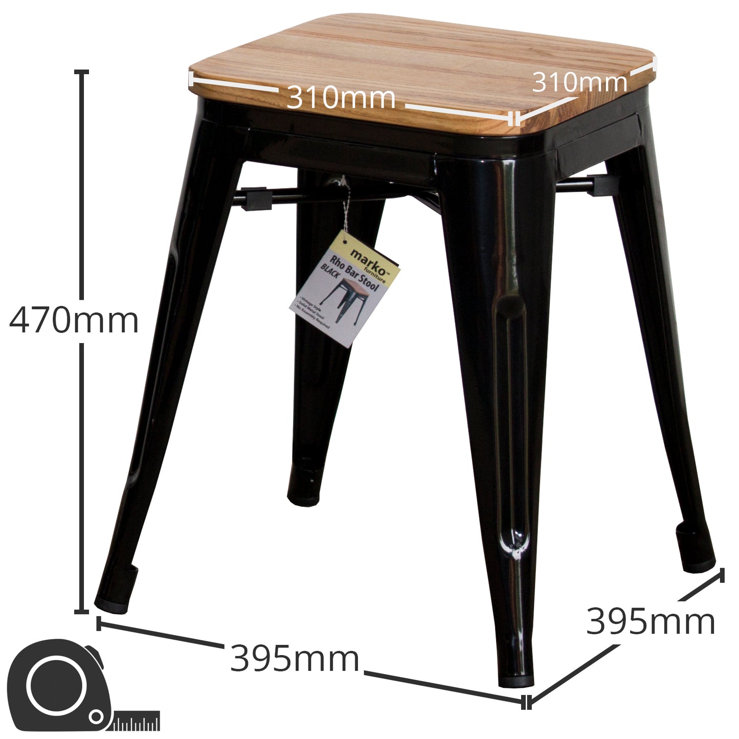 Rho Bar Stool - Graphite Grey