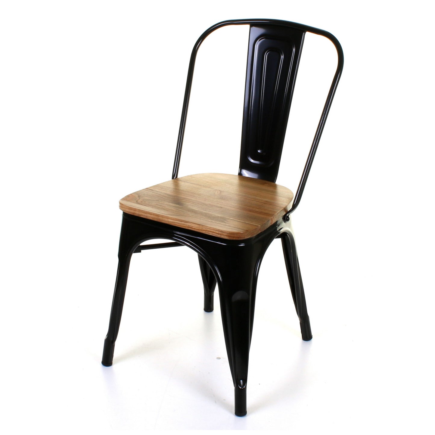 4PC Prato Table, 2 Palermo Chairs & Sicily Bench Set - Black