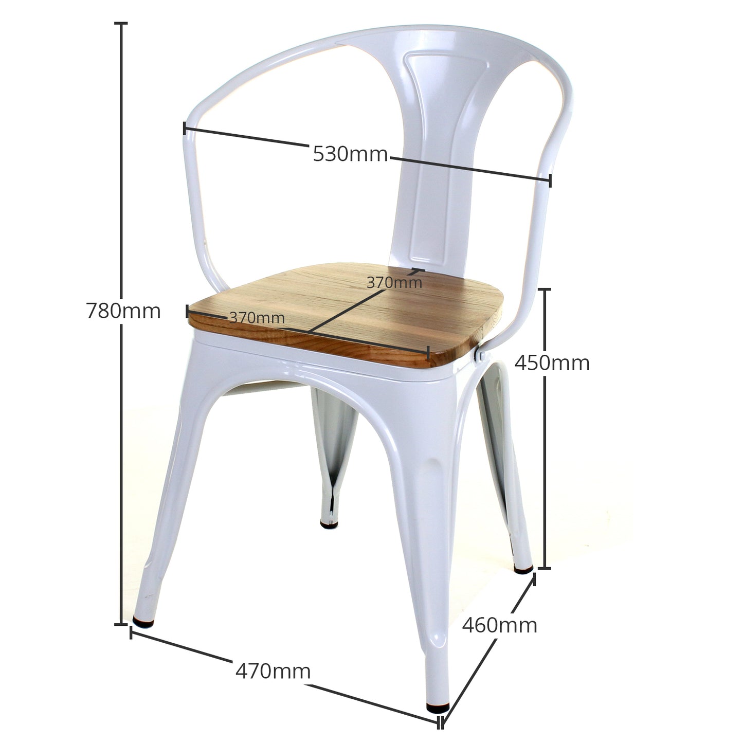 3PC Enna Table & Florence Chair Set - White