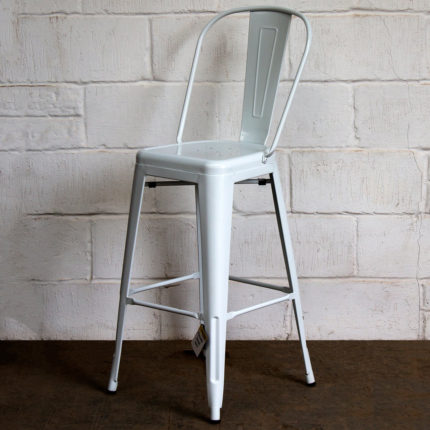5PC Lodi Table & Pascale Bar Stool Set - White