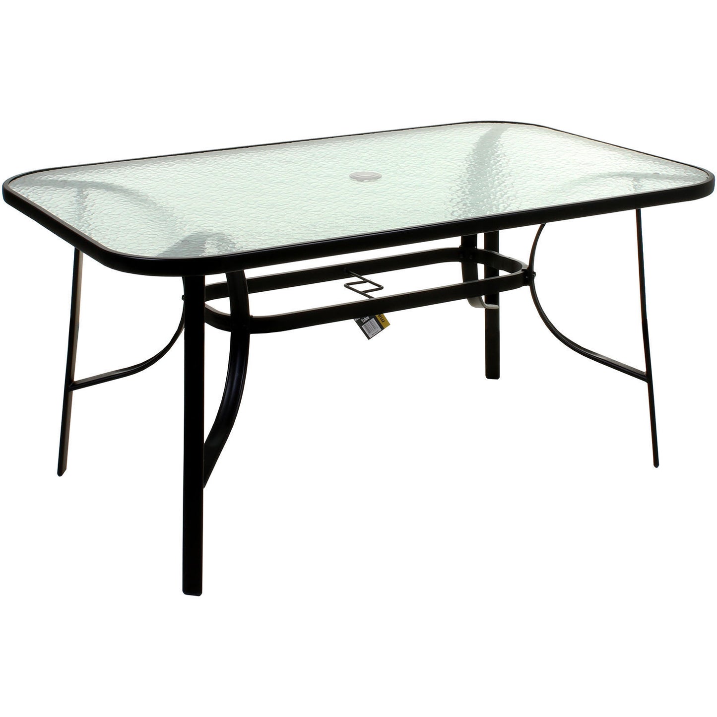 7PC Black Wicker Bistro Set with Black 150cm Rectangular Table