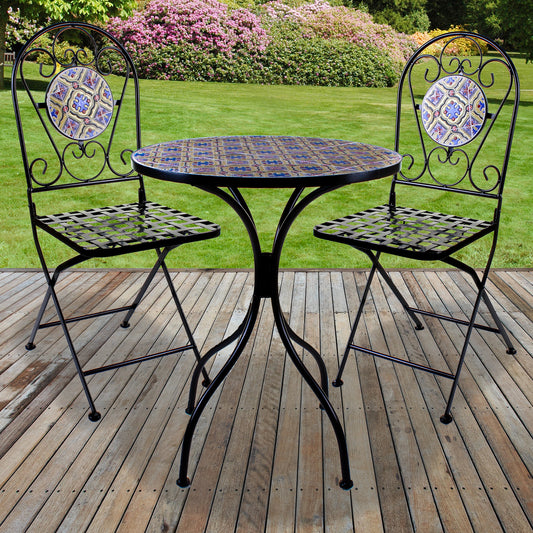 Mosaic Stone Topped Bistro Sets - Zaragoza