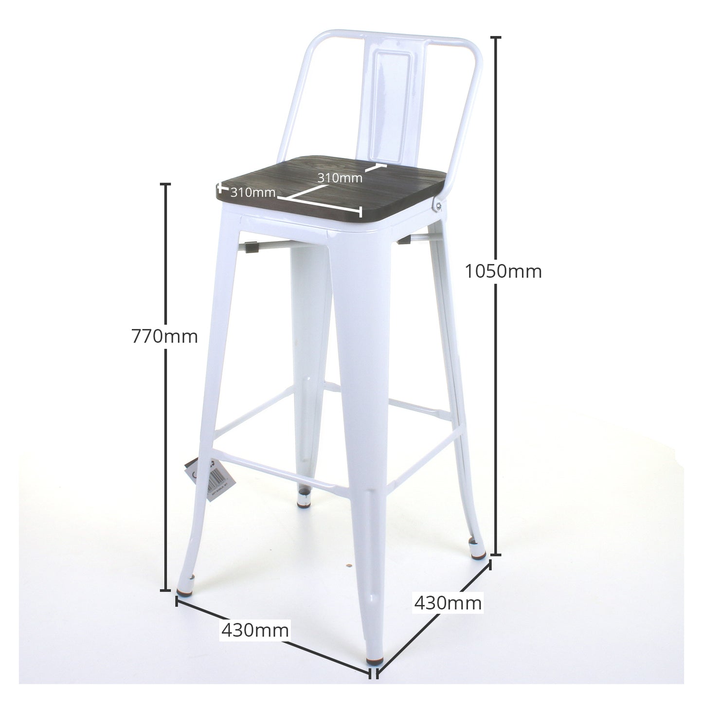 Milan Bar Stool - Pale Grey