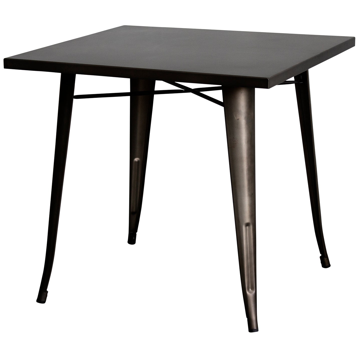 3PC Belvedere Table & Florence Chair Set - Gun Metal Grey