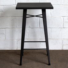 5PC Laus Table & Favara Bar Stool Set - Onyx Matt Black