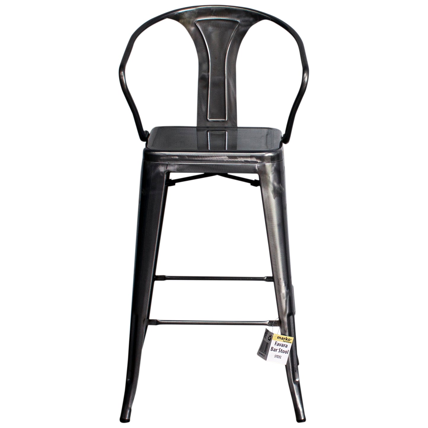 3PC Lodi Table & Favara Bar Stool Set - Steel