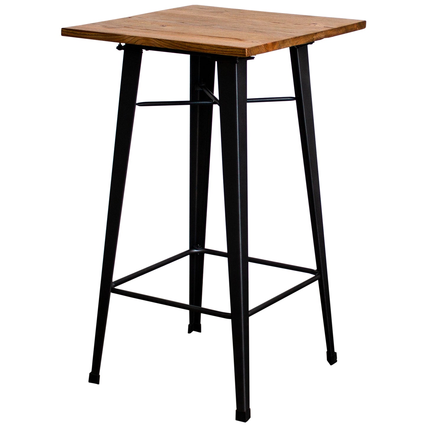 5PC Lodi Table & Alcamo Bar Stool Set - Onyx Matt Black