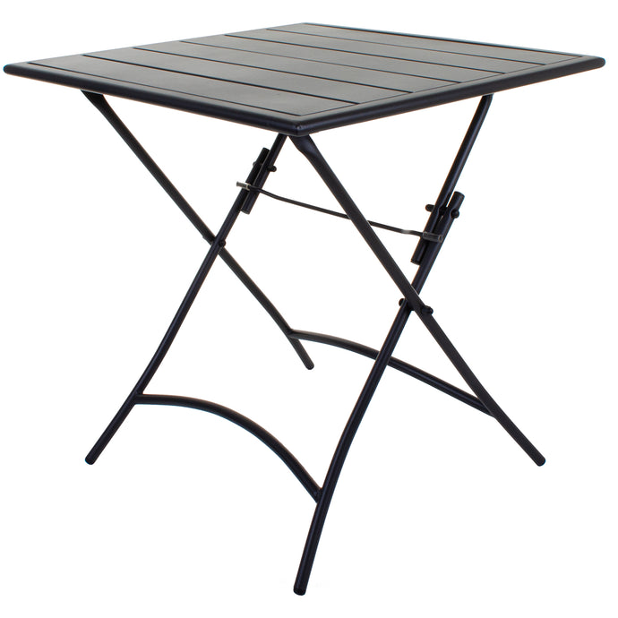Slatted Bistro Folding Table - Sand Grey