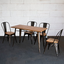 5PC Prato Table & 4 Palermo Chairs Set - Gun Metal Grey