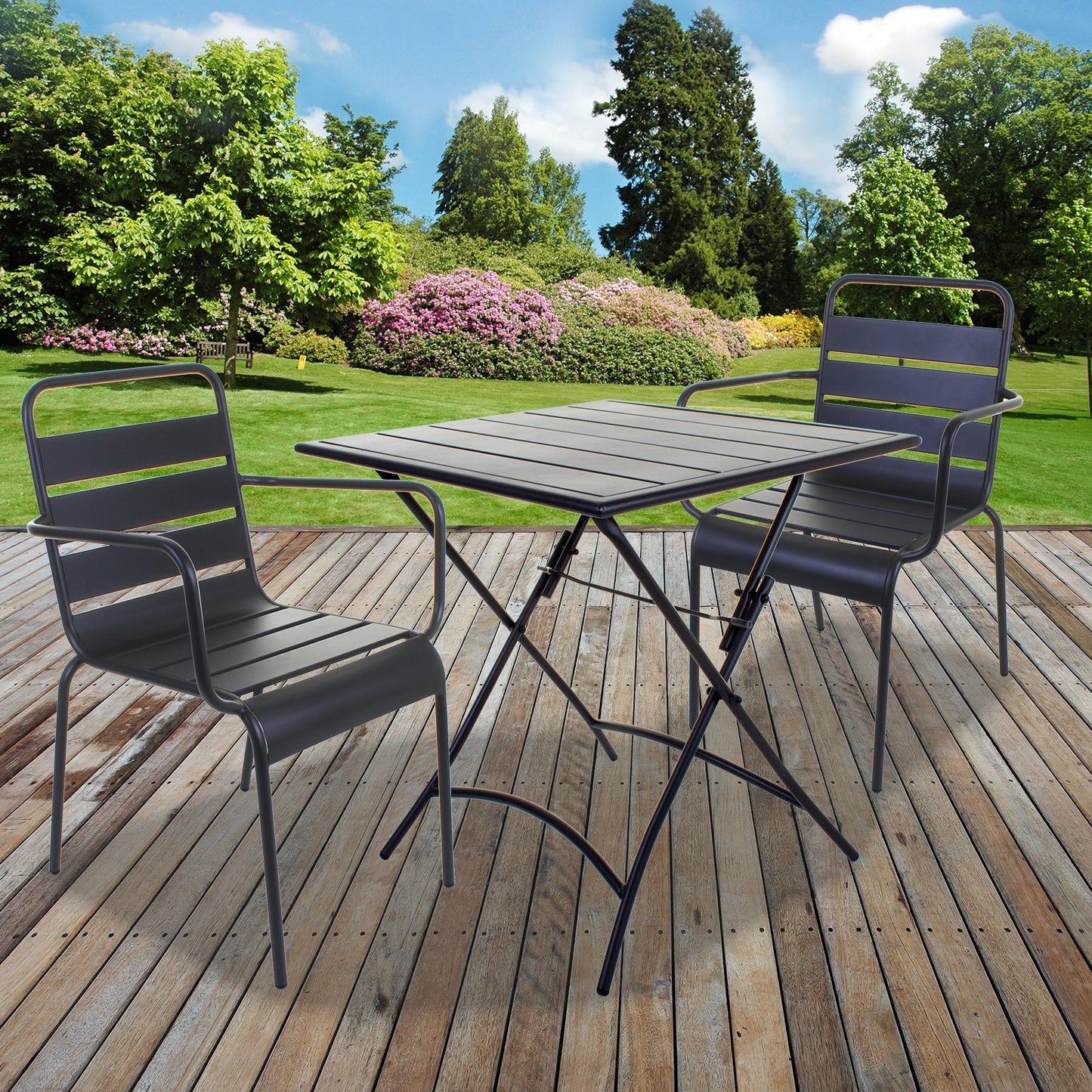 Slatted Bistro Folding Table & Chair Sets