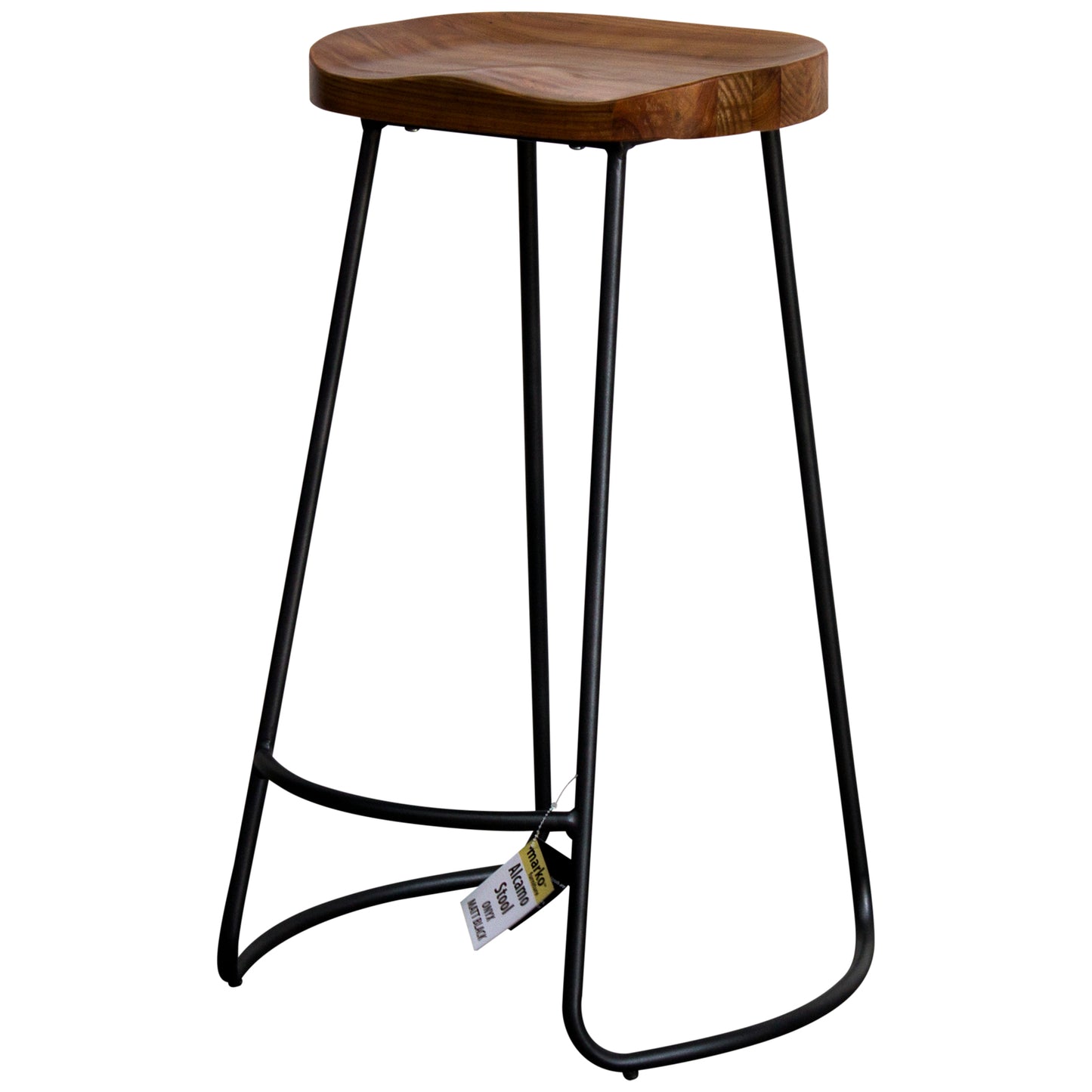 5PC Lodi Table & Alcamo Bar Stool Set - Onyx Matt Black