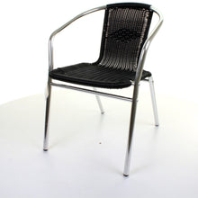 Black Wicker Chrome Bistro Chair