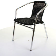 Black Wicker Chrome Bistro Chair
