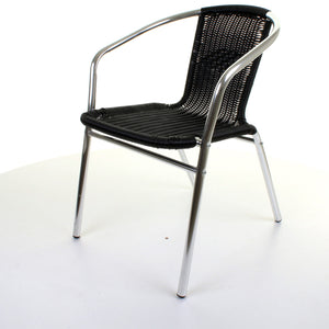 Black Wicker Chrome Bistro Chair