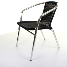 Black Wicker Chrome Bistro Chair