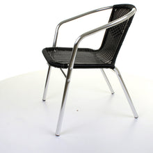 Black Wicker Chrome Bistro Chair