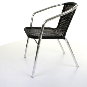 Black Wicker Chrome Bistro Chair