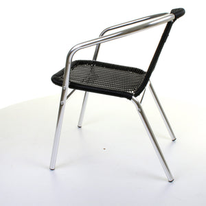 Black Wicker Chrome Bistro Chair