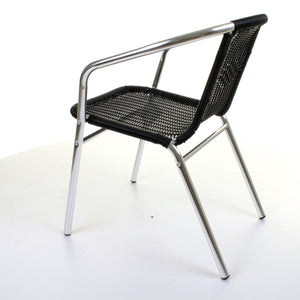 Black Wicker Chrome Bistro Chair
