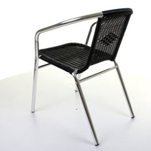 Black Wicker Chrome Bistro Chair