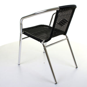 Black Wicker Chrome Bistro Chair